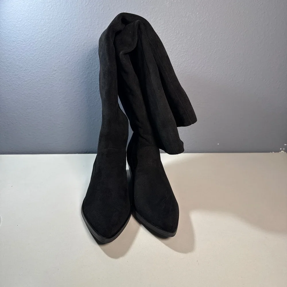 Rebecca Minkoff Jennis1 Boots Womens 8.5 Black  Suede Over The Knee